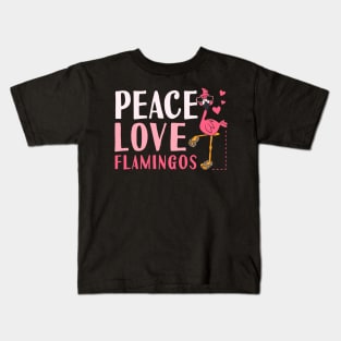 Peace Love Flamingo Kids T-Shirt